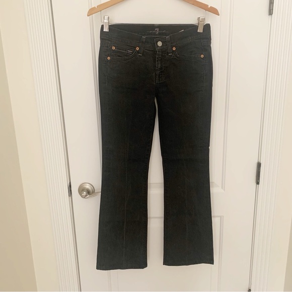 7 FOR ALL MANKIND Black Bootcut Jeans Sz 25 - Picture 1 of 9
